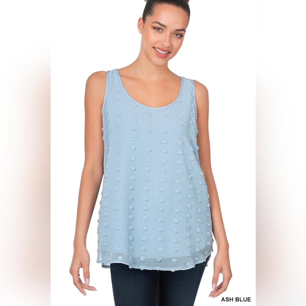 Zenana Swiss Dot Sleeveless Top